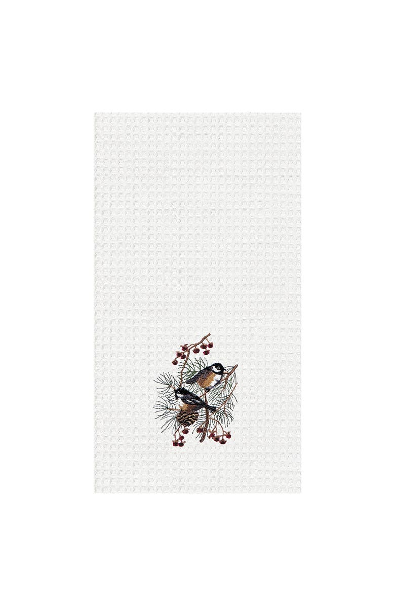 C&F Home Chickadees Waffle Weave Cotton Kitchen Towel, Main, color, White