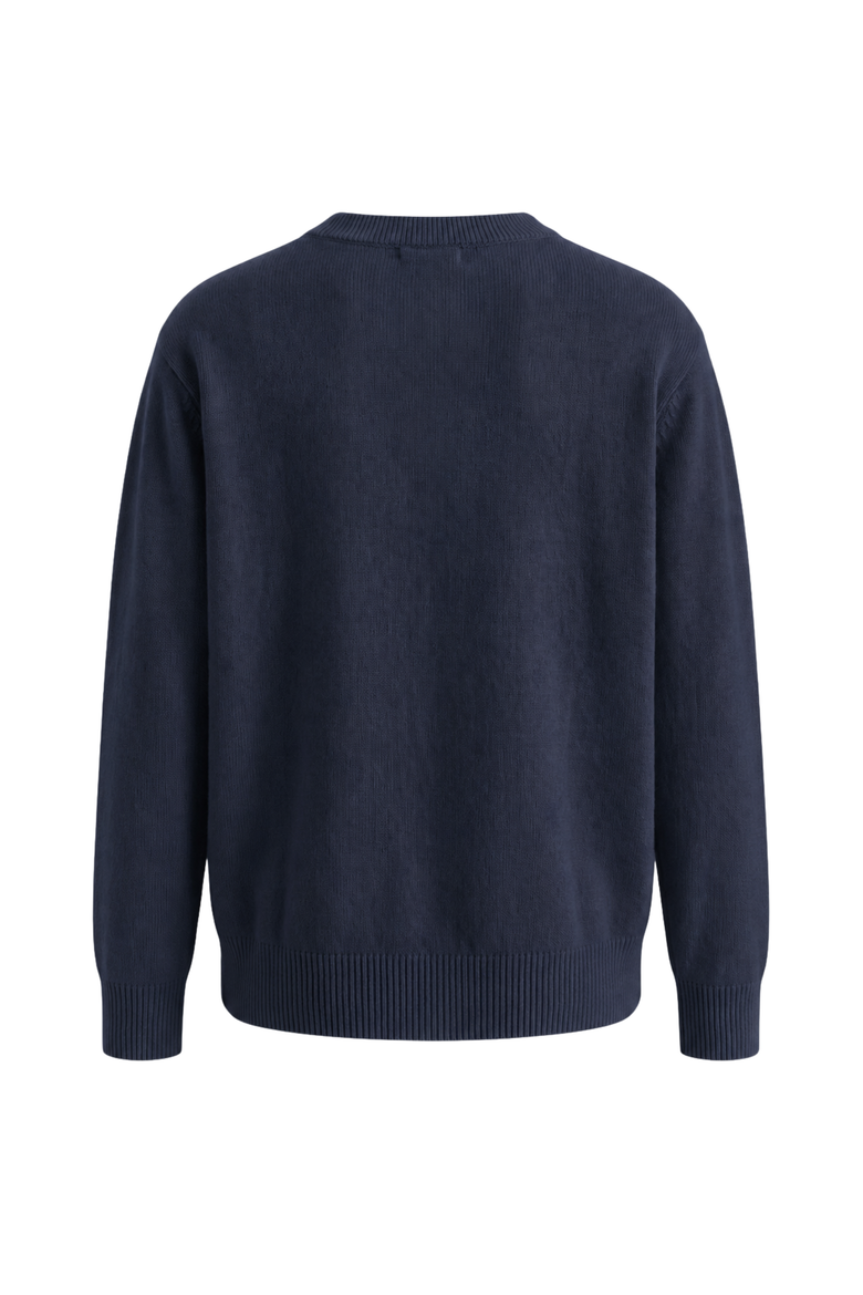 Caden Cotton Crewneck Sweater, Alternate, color, Navy