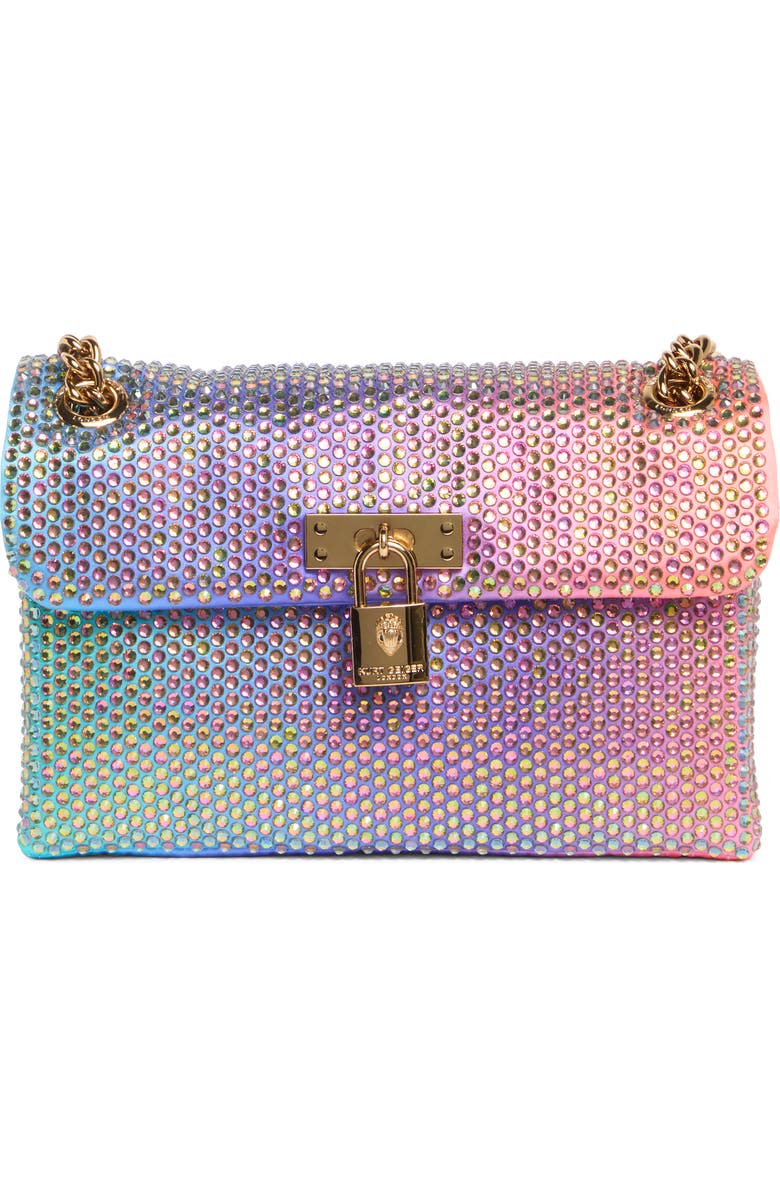 Kurt Geiger London Mini Brixton Fabric Crossbody Bag, Main, color, Purple Rainbow