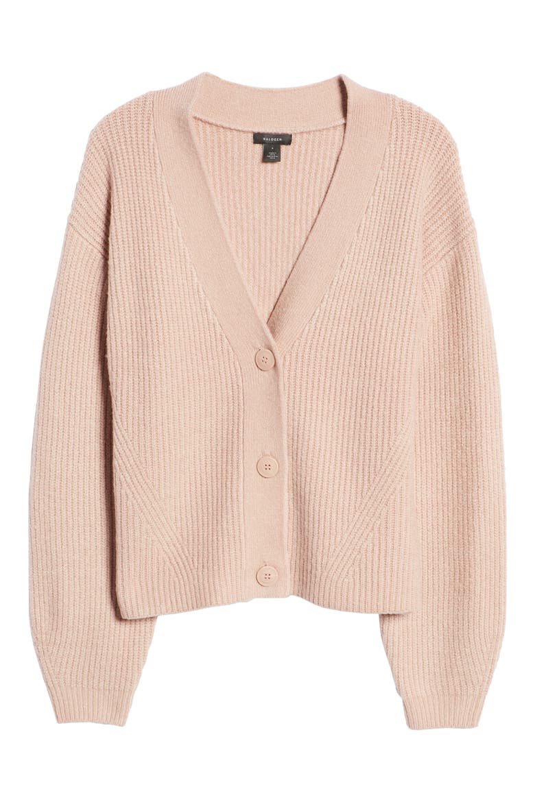 Rib Cardigan, Alternate, color, PINK ADOBE
