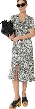 GERARD DAREL Rosi V-Neck Puff Sleeve Floral Dress