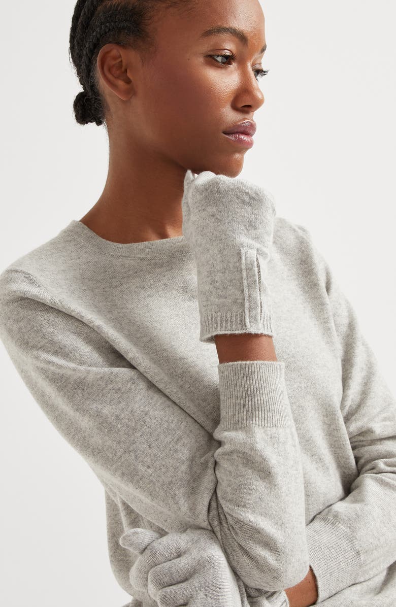 Brunello Cucinelli Knit gloves, Alternate, color, Light Grey