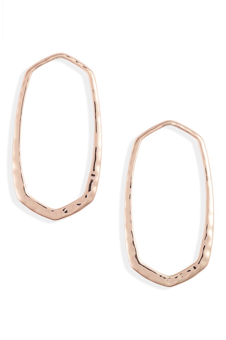 Zorte Open Hexagon Earrings, Main, color, ROSE GOLD