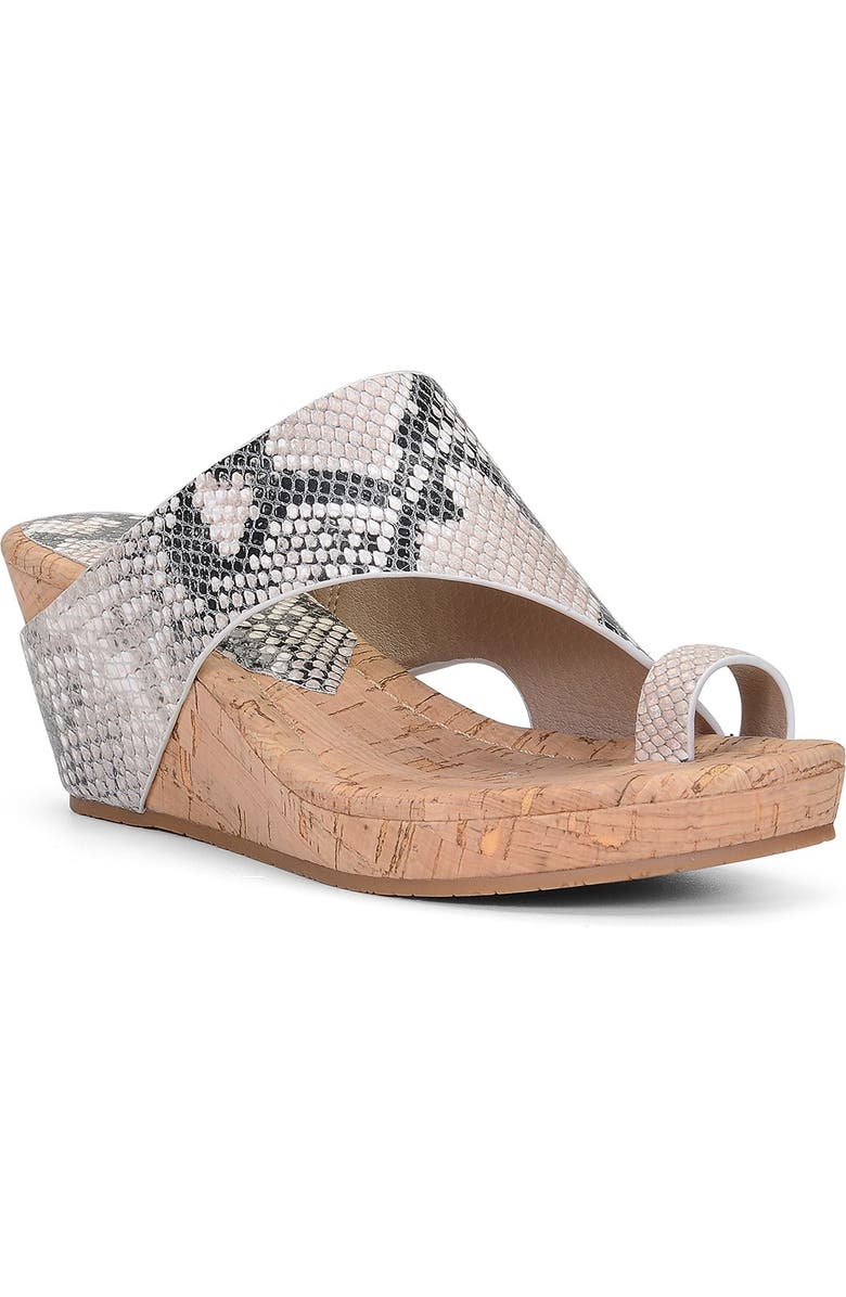 Donald Pliner Gyer Leather Python Print Wedge Sandal, Main, color,
