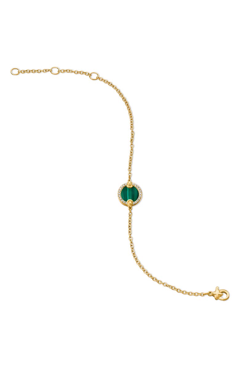 David Yurman Petite Elements Center Station Chain Bracelet with Semiprecious Stone & Diamonds, Alternate, color, 