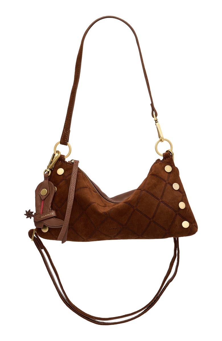 HAMMITT Lauri Boot Bag Charm, Alternate, color, Chocolate Diamond Pebble/Gold