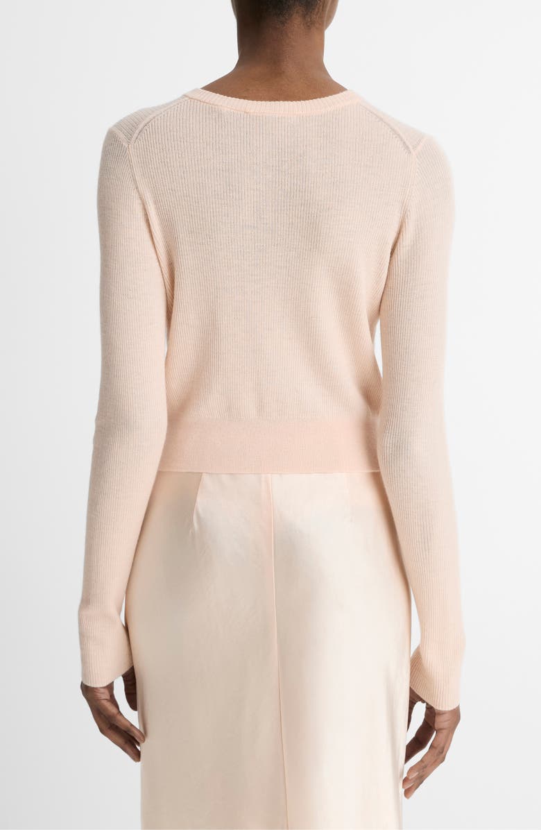 Vince Cashmere & Silk Rib Cardigan, Alternate, color, Rose Nectar