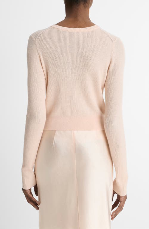 Vince Slim Ribbed Silk-cashmere Cardigan In Rose Nectar