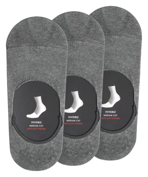 Falke Step Cotton 3-pack No Show Socks In Gray