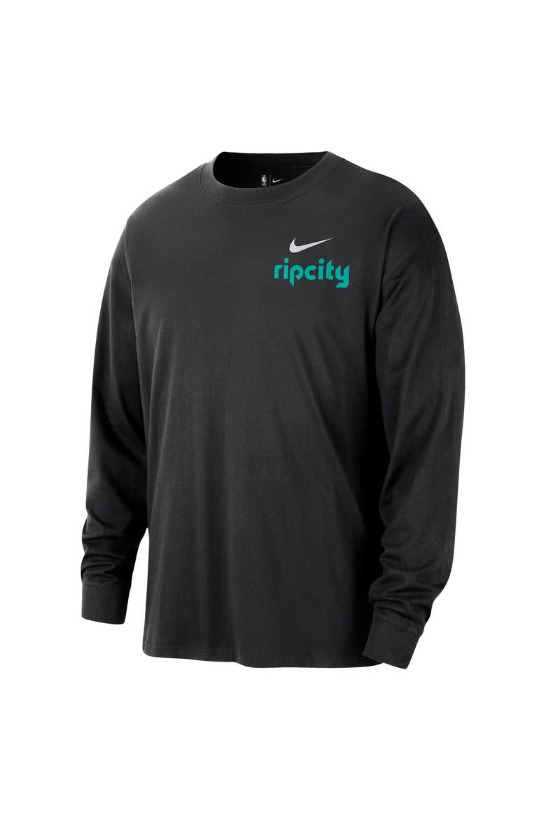 Men's Nike  Black Portland Trail Blazers 2025/26 City Edition Remix Essential Logo Long Sleeve T-Shirt, Alternate, color, Black