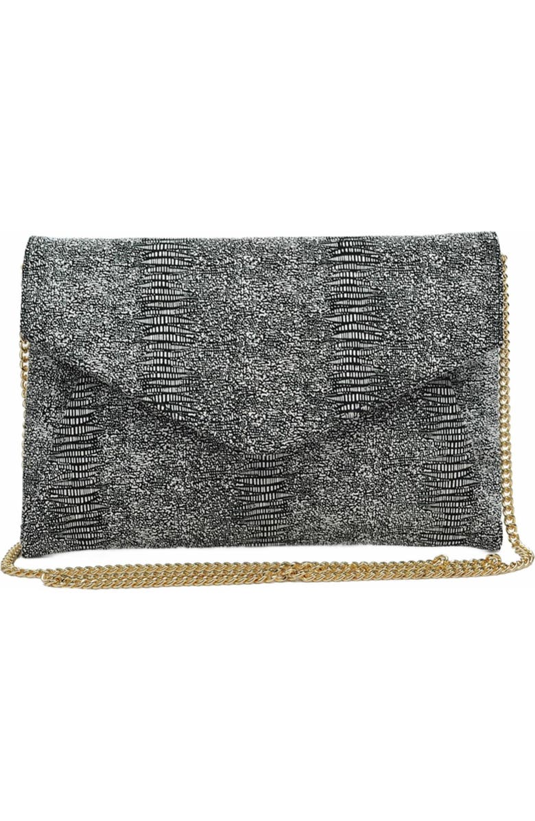 MODA LUXE Cara Clutch, Main, color, Black White