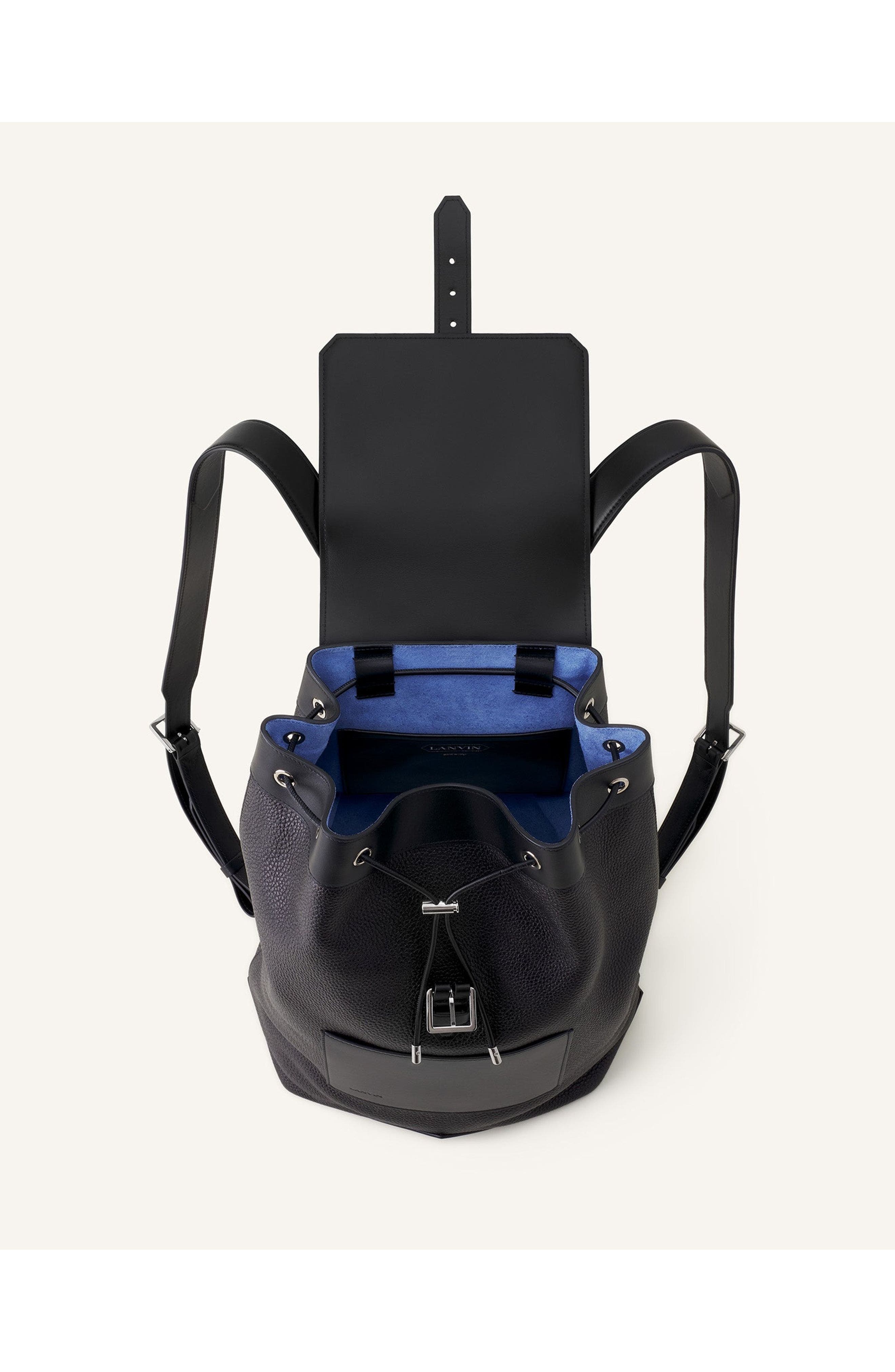 Lanvin Zaino Leather Backpack, Alternate, color, Black