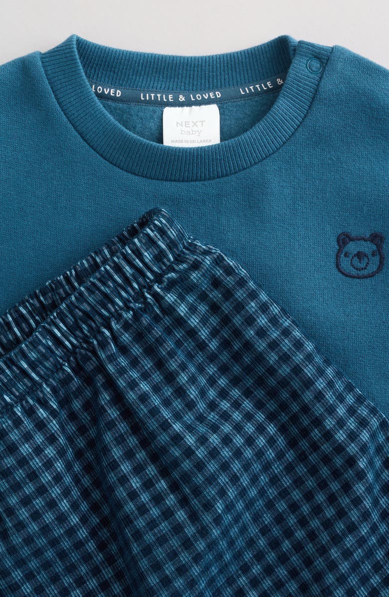 NEXT Bear Sweatshirt & Pants Set, Alternate, color, Blue