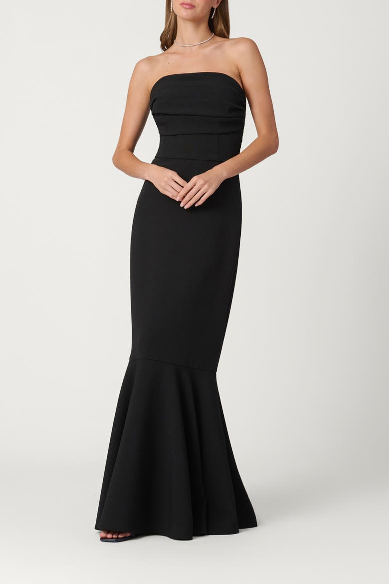 Midnight Stretch Crepe Stephanie Dress, Main, color, Jet