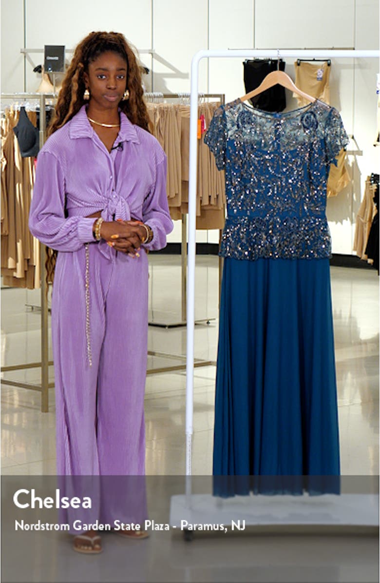 Beaded Mesh Mock Two-Piece Gown, sales video thumbnail