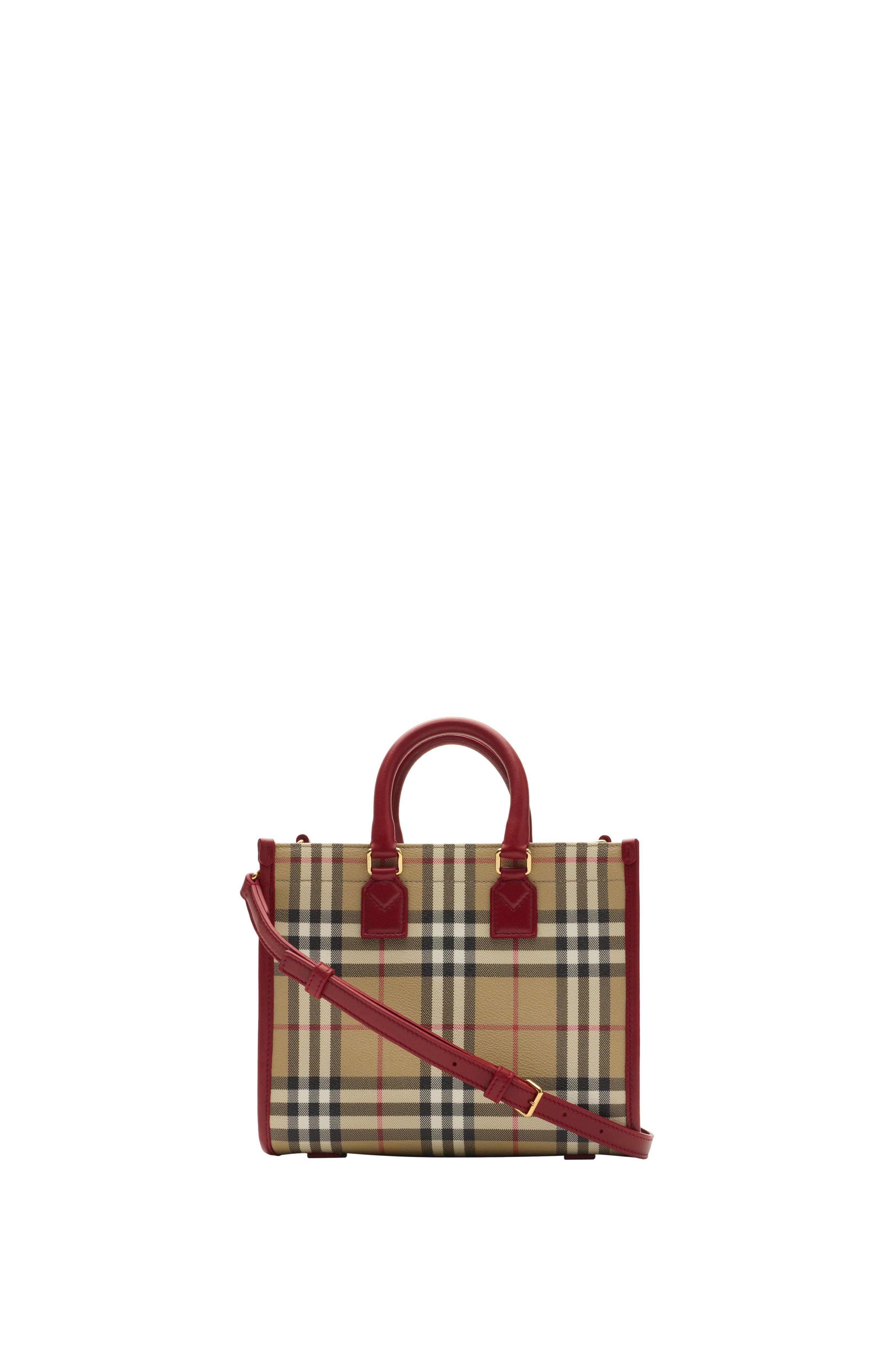 Burberry Mini Freya Tote, Alternate, color, Archive Beige/Ruby Red