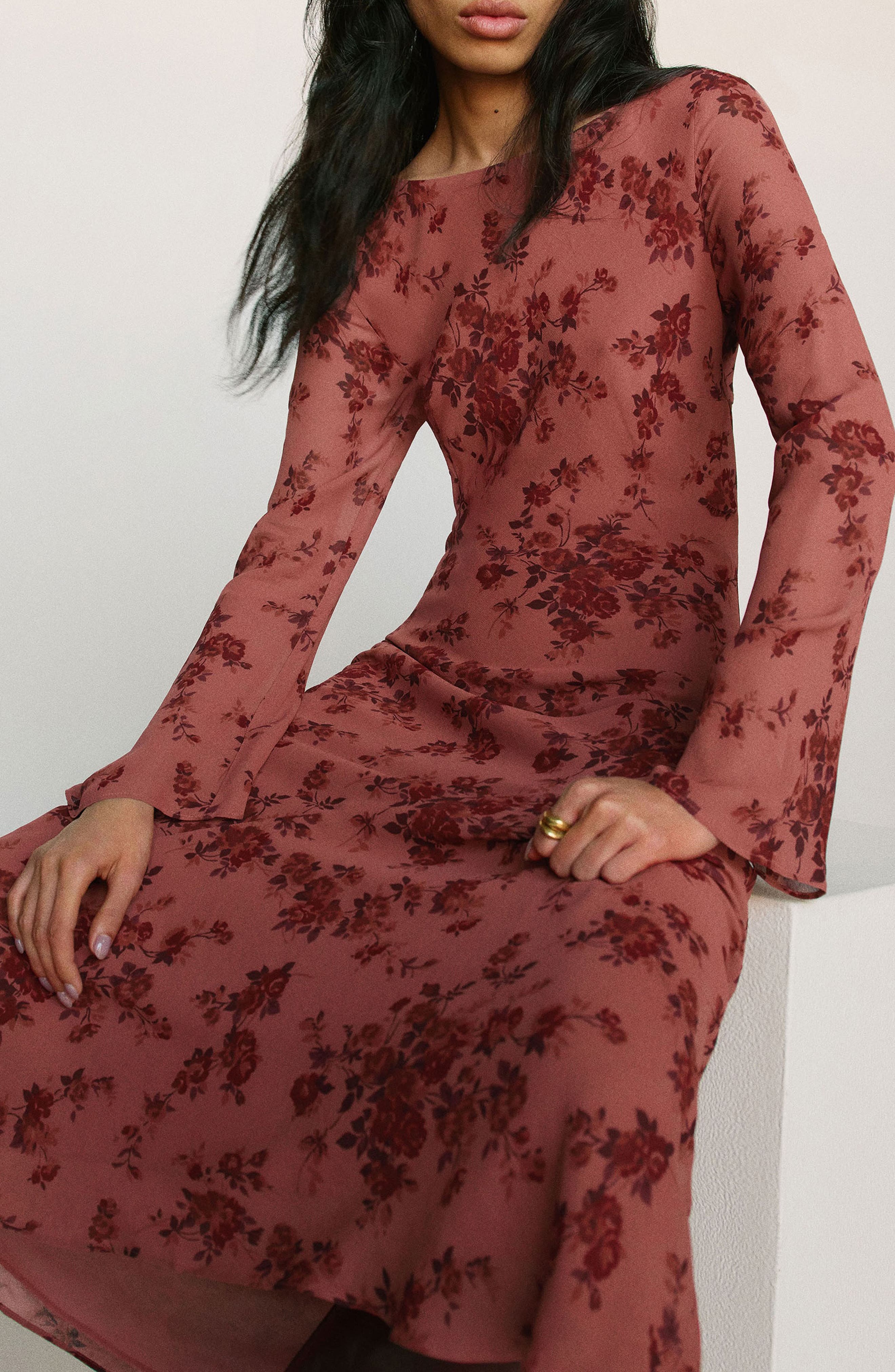 reformation long sleeve dress Engineered for going out Vintage Reformation Floral Maxi Dress