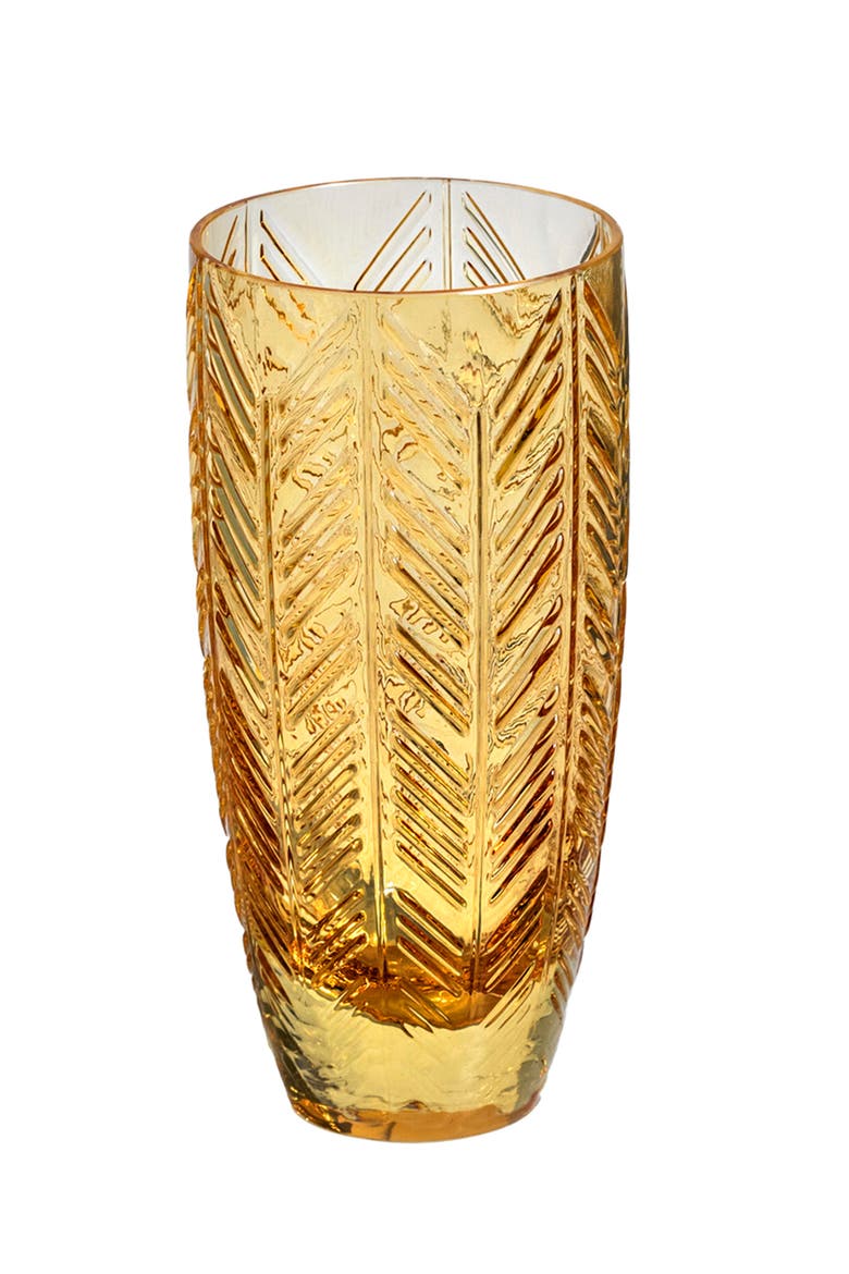 Champagne Glasses ZIG ZAG Set of 6  Amber 11 oz, diam. 2.5", H 5.5", Main, color, Amber