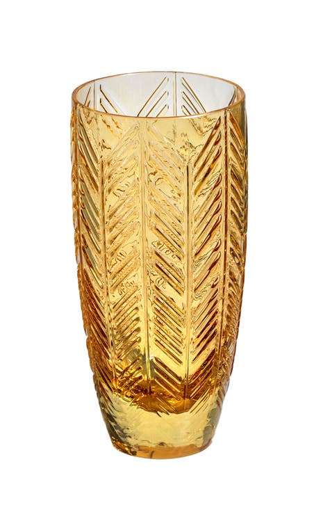 Champagne Glasses ZIG ZAG Set of 6  Amber 11 oz, diam. 2.5", H 5.5"
