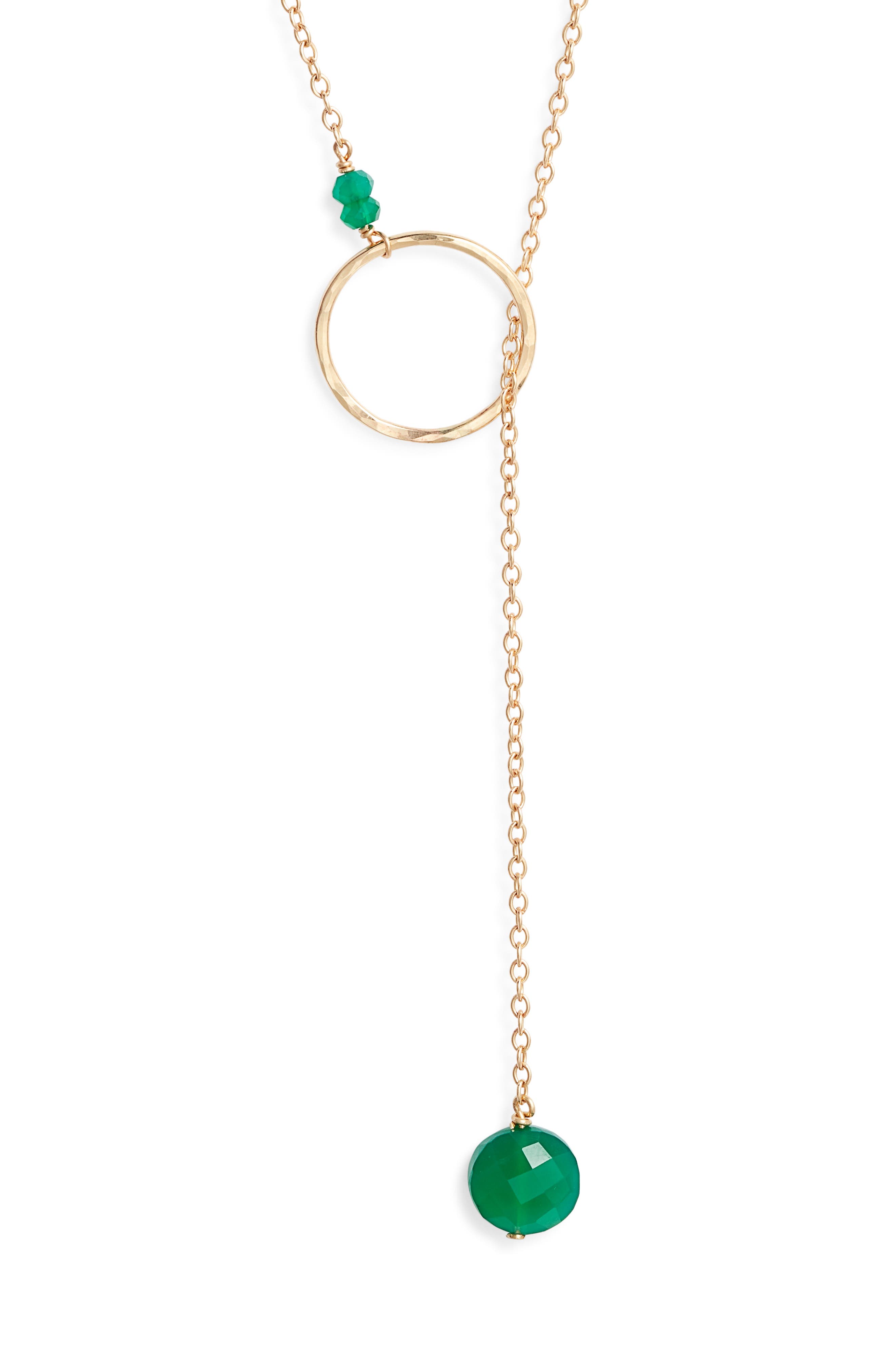 GREEN ONYX/ GOLD FILL