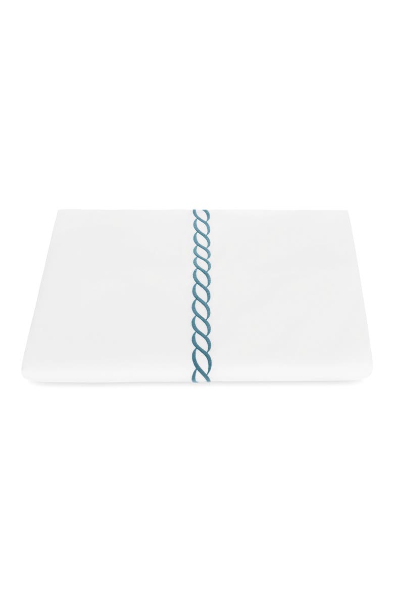 Classic Chain Cotton Percale Duvet Cover, Main, color, AQUA
