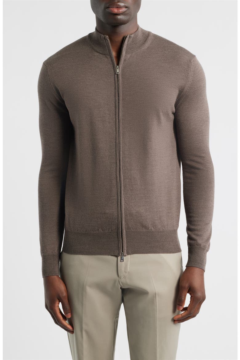 Cashwool® Full Zip Sweater, Main, color, ASH GREY