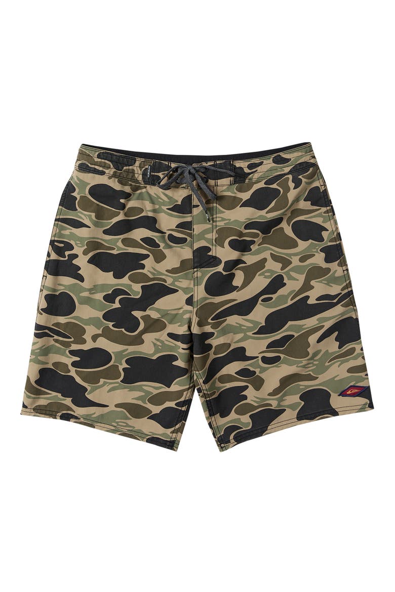 Saltwater Camouflage Print Board Shorts, Alternate, color, GRAPE LEAF