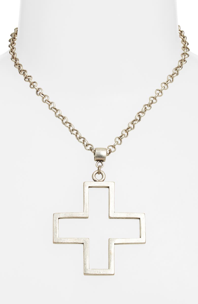 Child of Wild Madonna Cross Necklace, Alternate, color, Silver