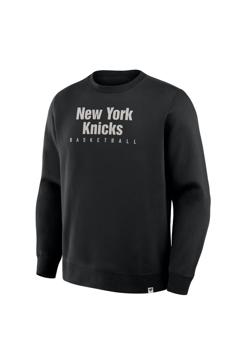 FANATICS Men's Fanatics Black New York Knicks Crossover Collection Defensive Rotation Drill Premium Pullover Sweatshirt, Alternate, color, Black