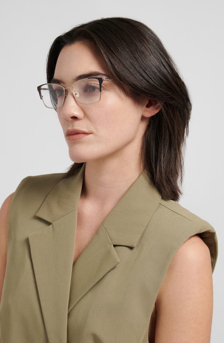 Kate Spade New York arla 52mm rectangular optical glasses, Alternate, color, Black