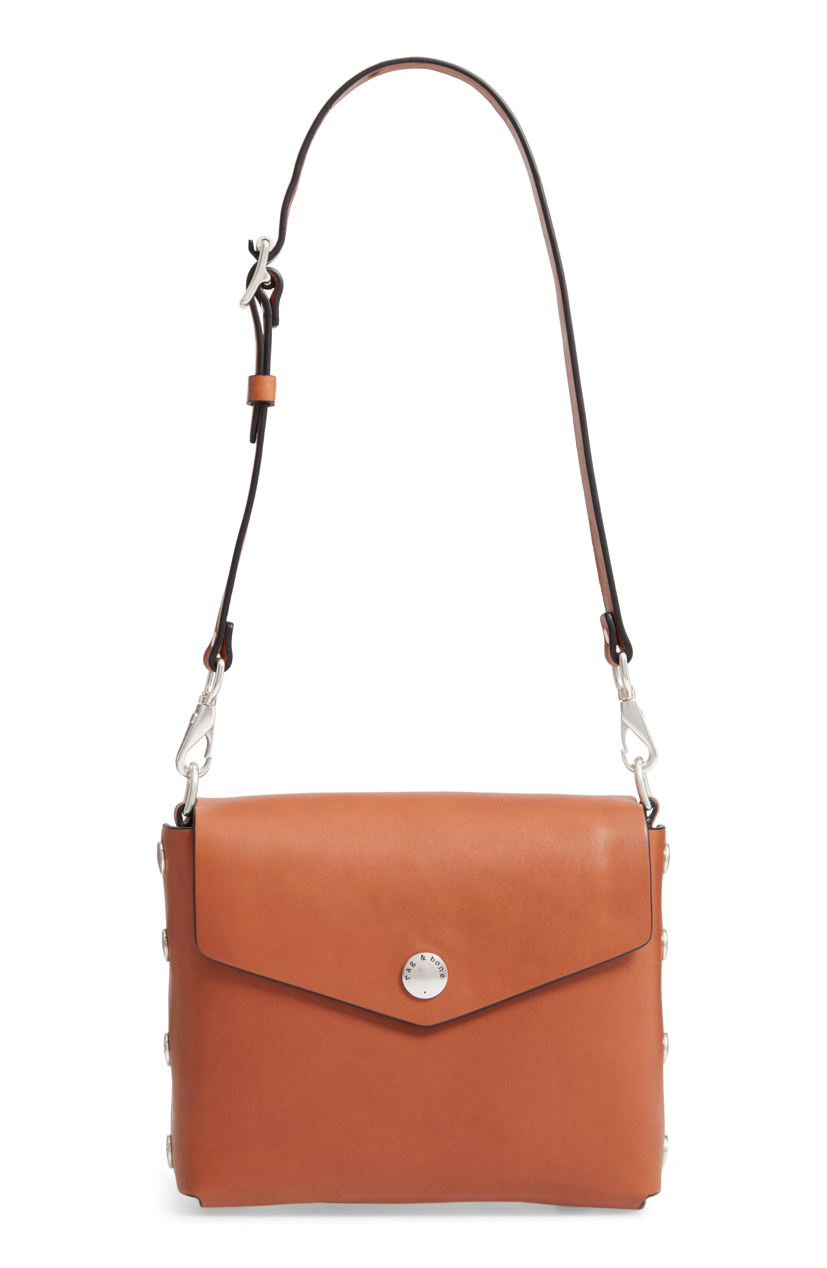 Atlas Concept Leather Shoulder Bag, Alternate, color, TAN/ NAVY