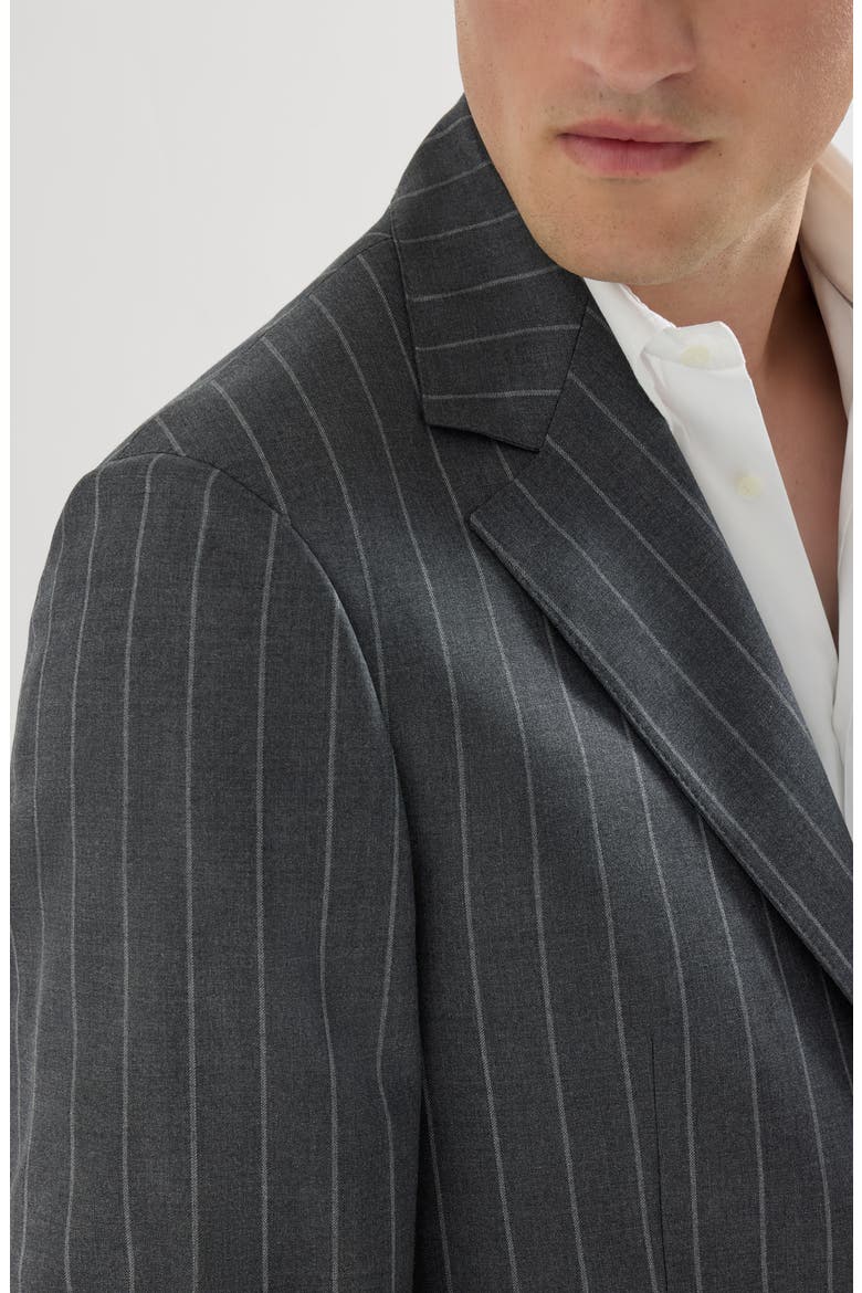 Virgin wool blazer, Alternate, color, Grey