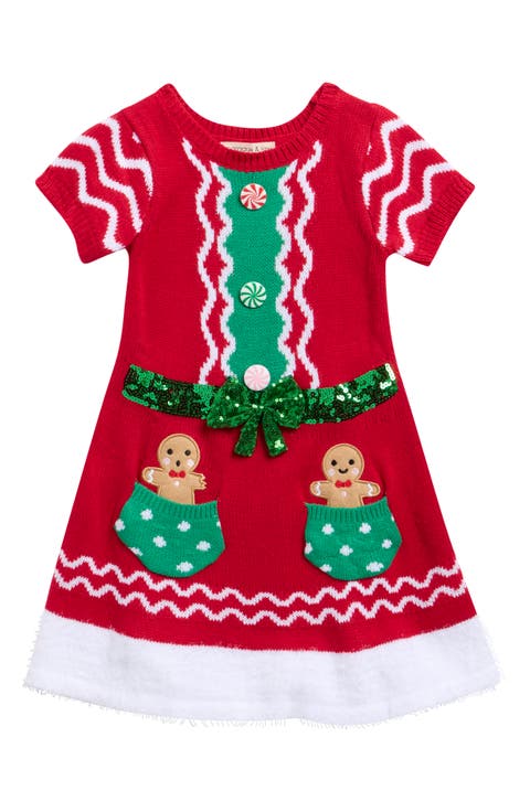 Kids' Gingerbread Pocket Sweater Dress (Little Kid)