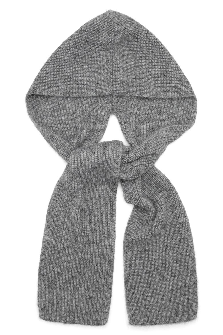 Hooded Rib Scarf, Alternate, color, MEDIUM HEATHER GREY