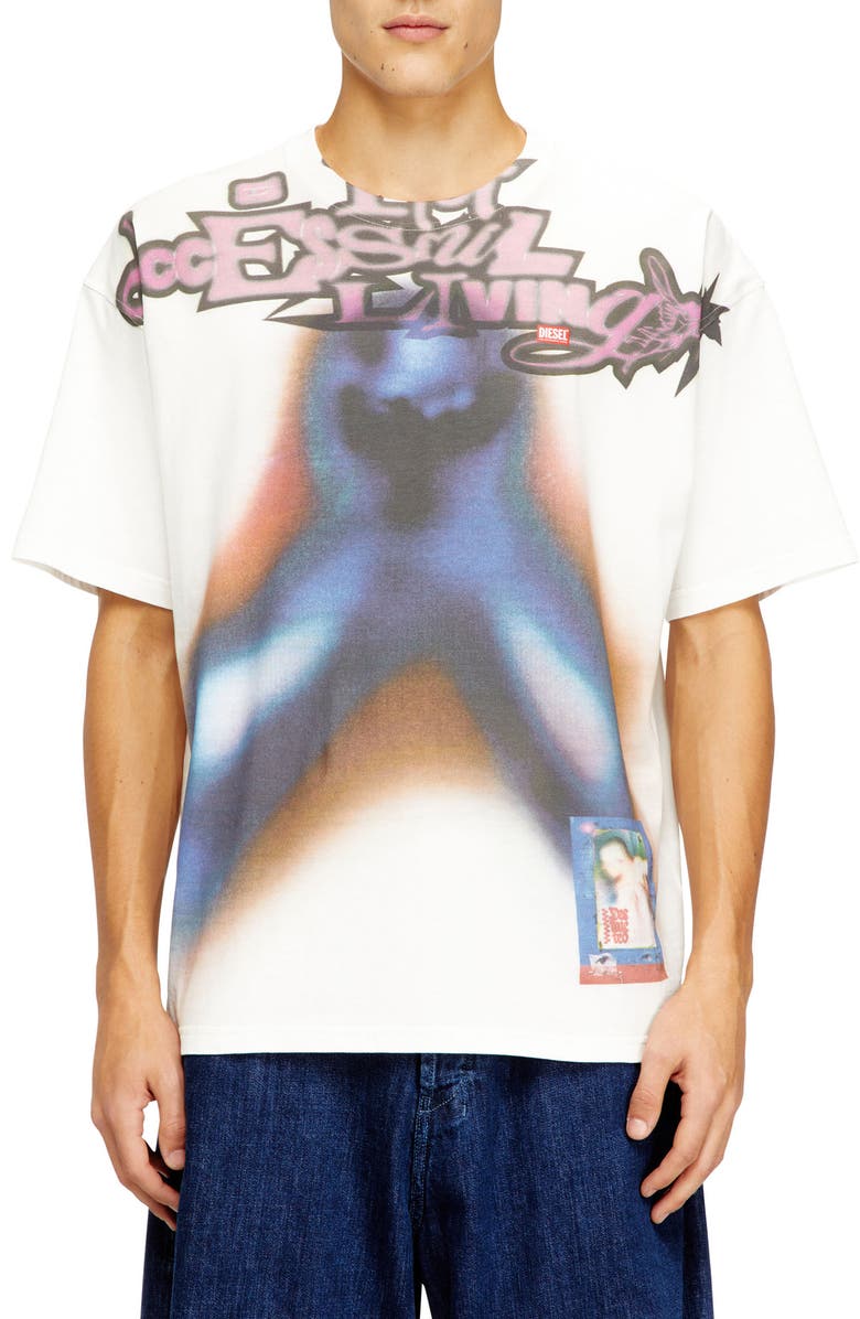 DIESEL<sup>®</sup> T-Boxt-V13 Oversize Graphic T-Shirt, Main, color, Off/ White