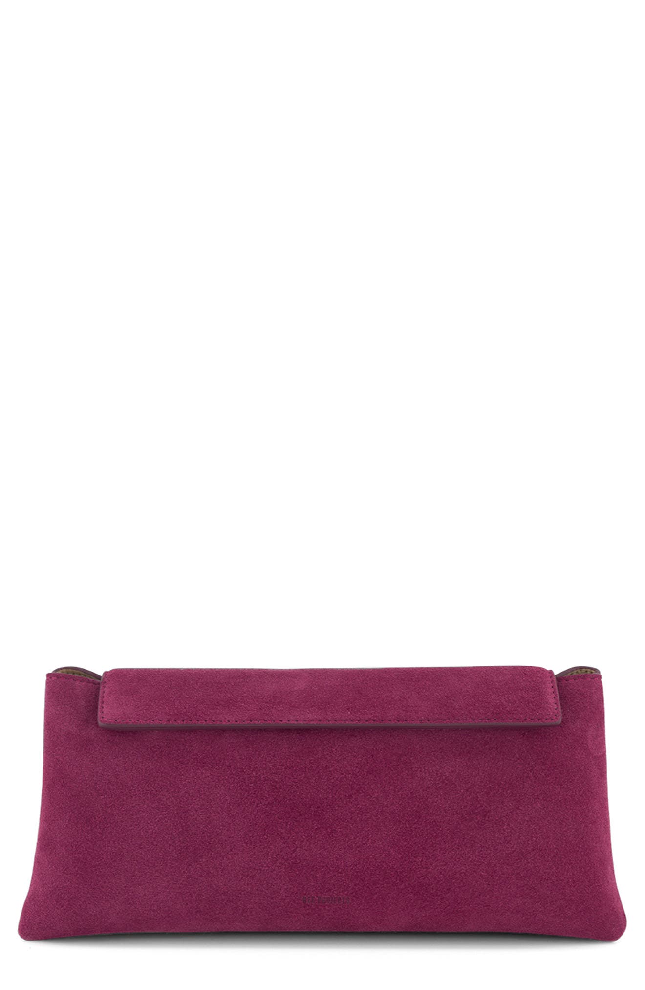 Ree Projects Elieze Suede Clutch, Main, color, Cardinal
