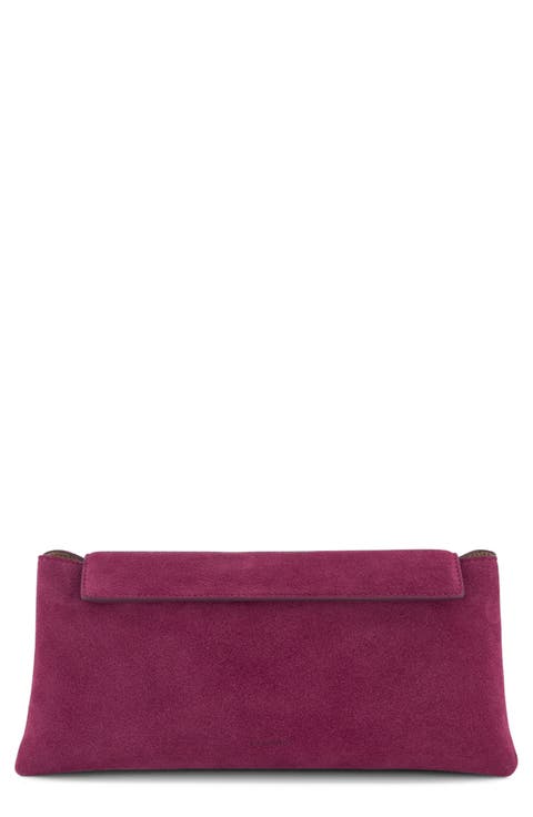 Elieze Suede Clutch