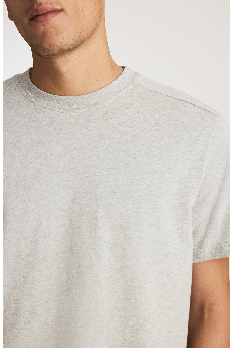 Light Grey Mélange Cotton Crewneck T-Shirt, Alternate, color, GREY MELANGE