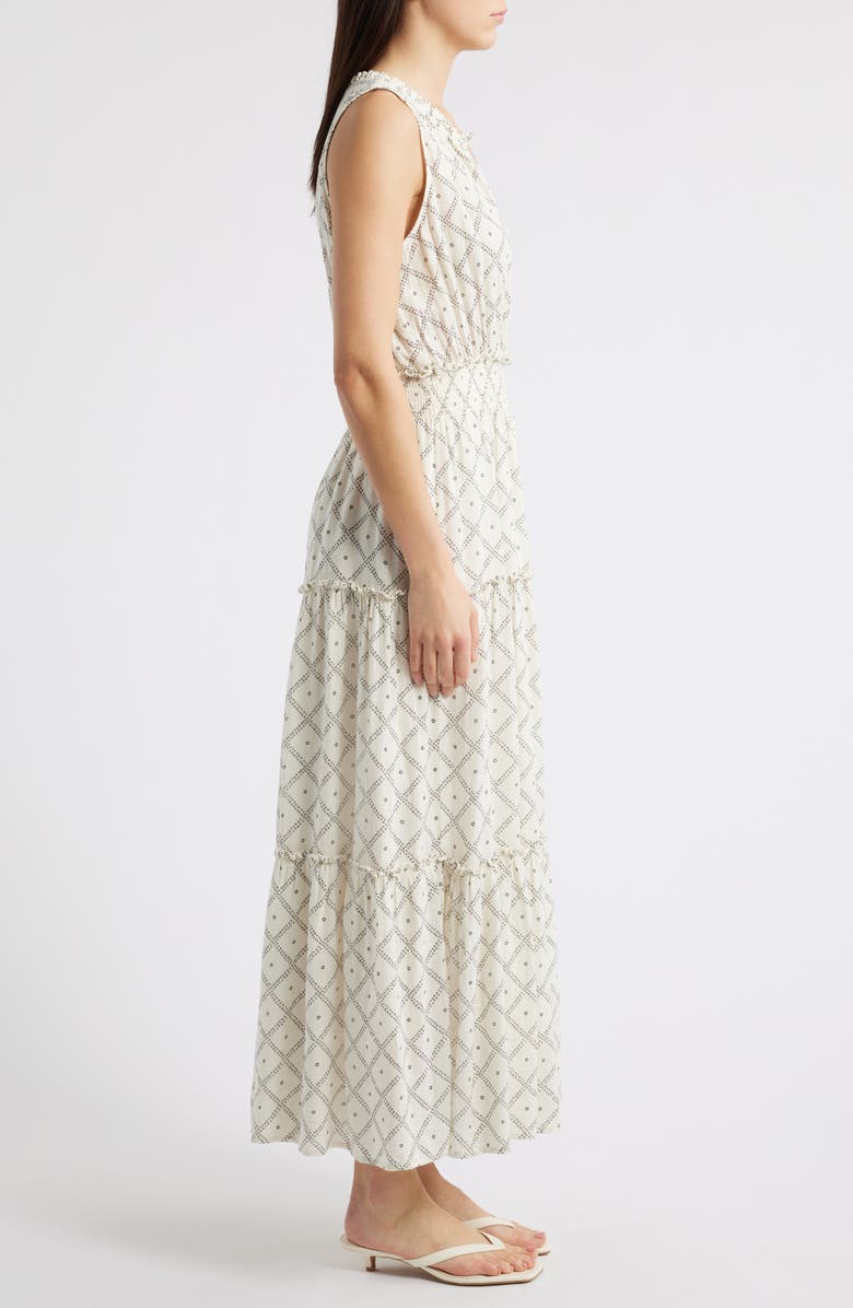 Rails Loulou Diamond Print Sleeveless Linen Blend Maxi Dress, Alternate, color, 
