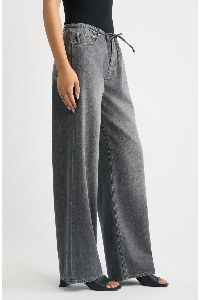 DL Aura Sienna Low Slung Drawstring Wide Leg Jeans, Alternate, color, ASH GREY AURA