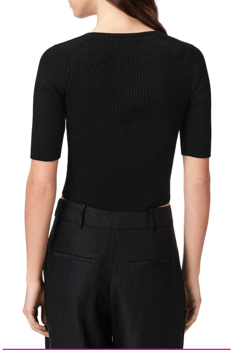 Cruz Hally Ribbed Top, Alternate, color, BLACK