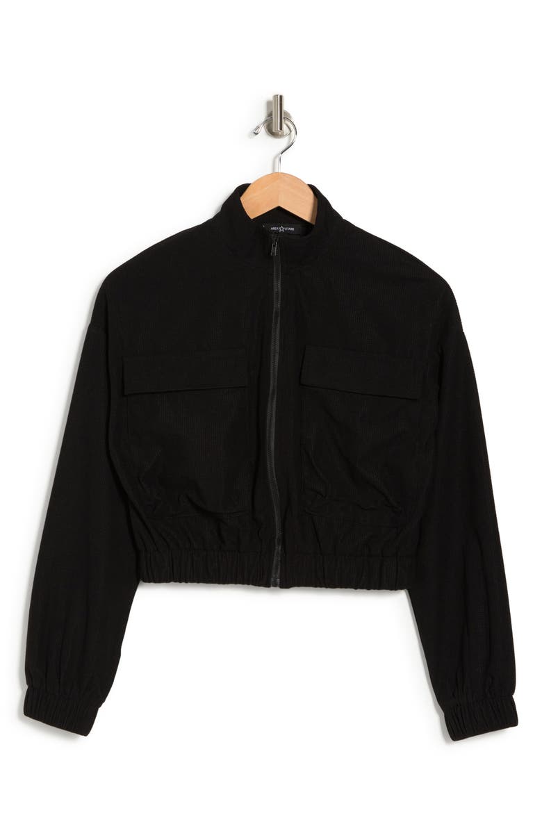 AREA STARS Waffle Knit Crop Jacket, Alternate, color,