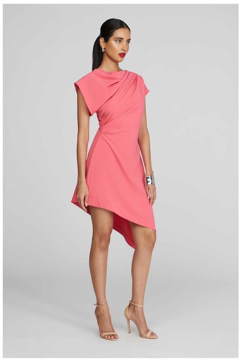Jolie Dress in Luxe Crepe, Alternate, color, Guava