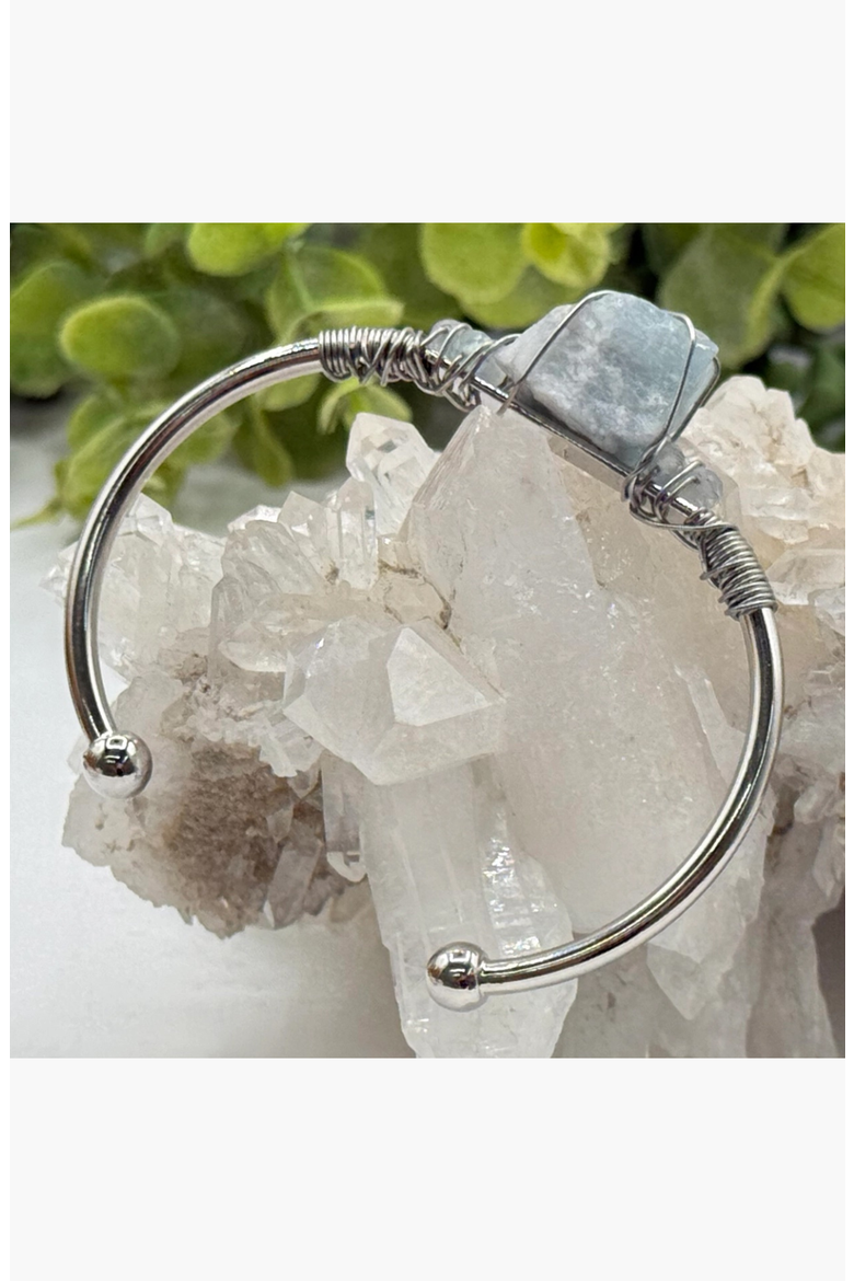 Gemstone Wire-Wrapped Bracelet, Alternate, color, Aquamarine