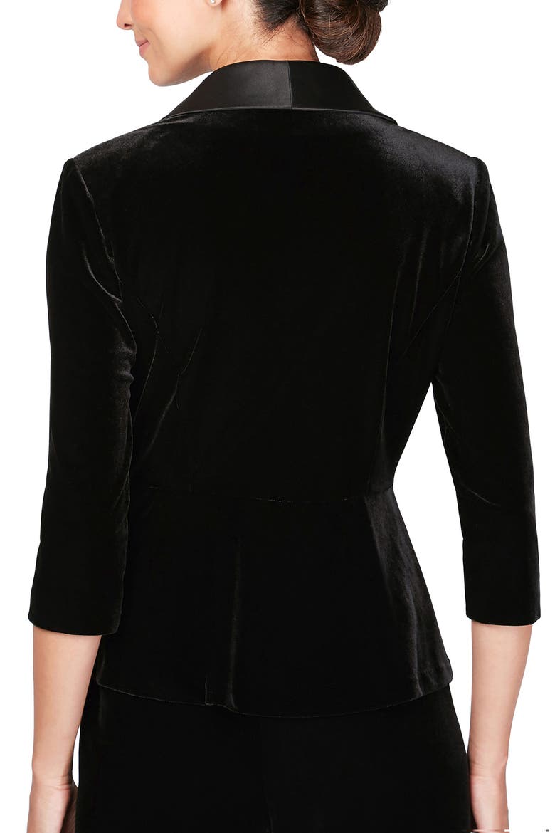 Velvet Side Button Peplum Top, Alternate, color, BLACK