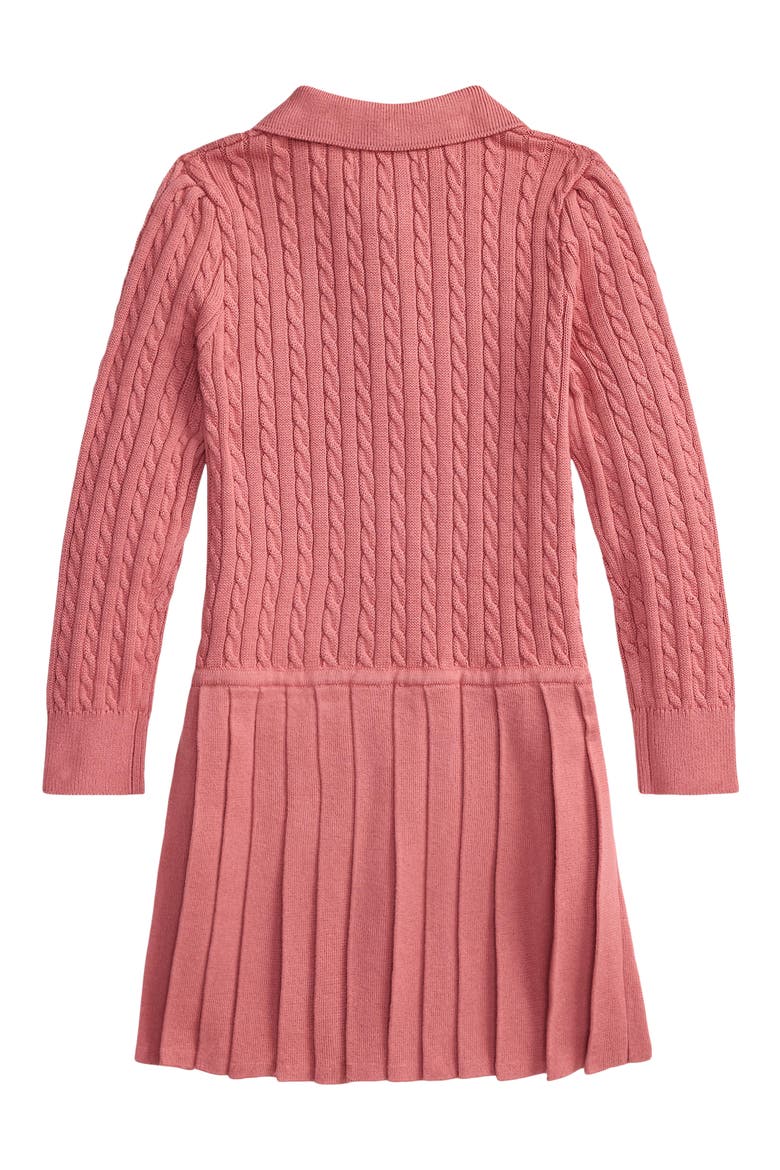 Kids' Cable Stitch Sweater Dress, Alternate, color, PINK
