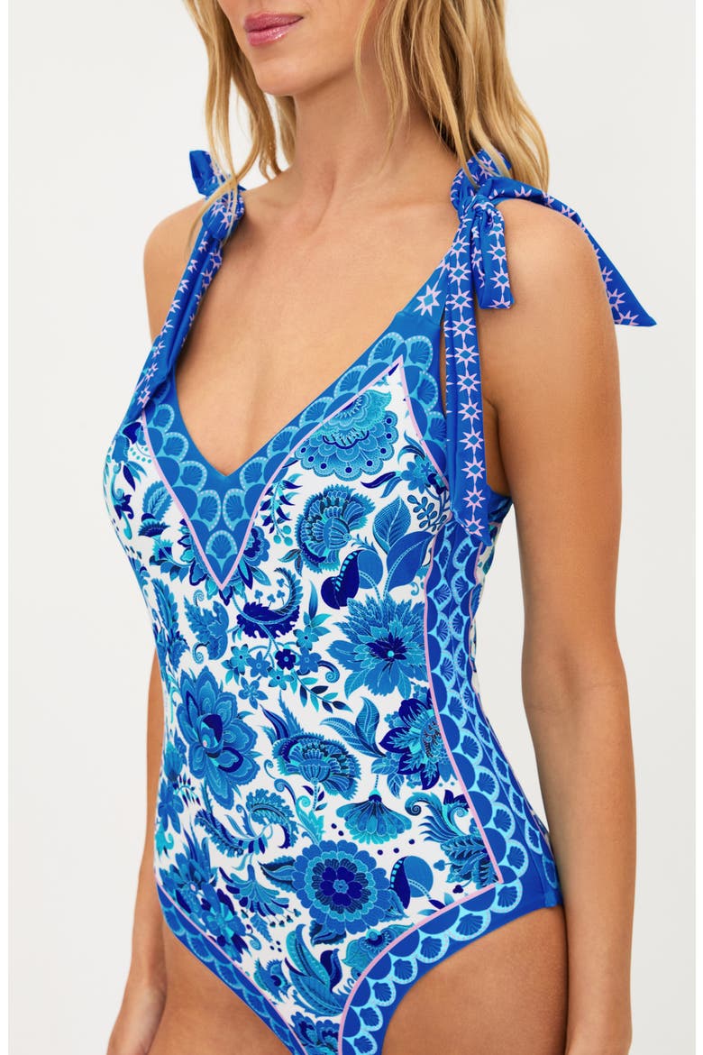 Akira Placement Print One-Piece Swimsuit, Alternate, color, ROYAL RIVIERA