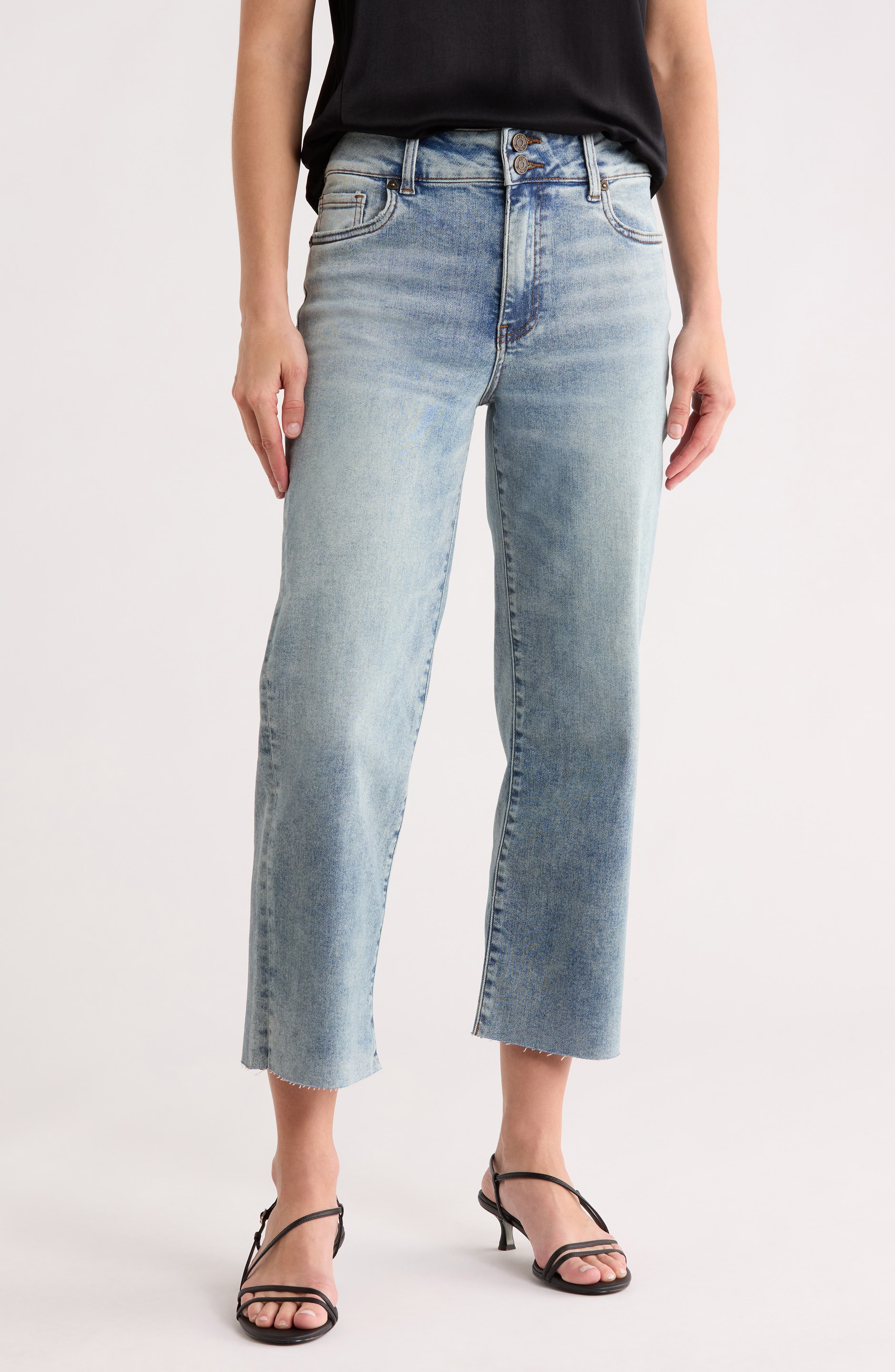 KUT from the Kloth Lucy High Waist Crop Wide Leg Jeans