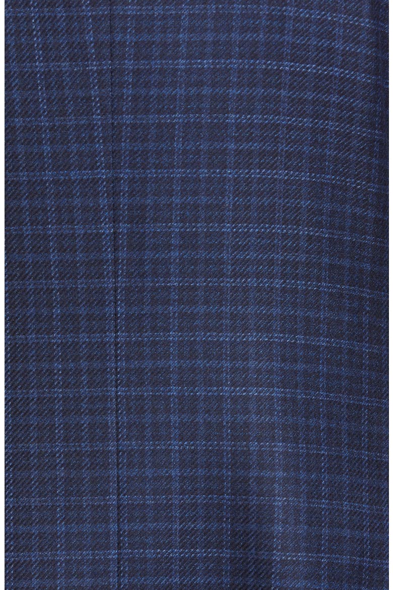 Check Wool Blend Jacket, Alternate, color, NAVY