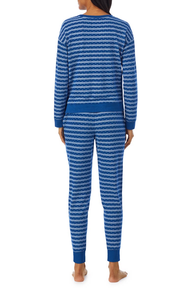 Stripe Knit Pajamas, Alternate, color, DKBL/PRT
